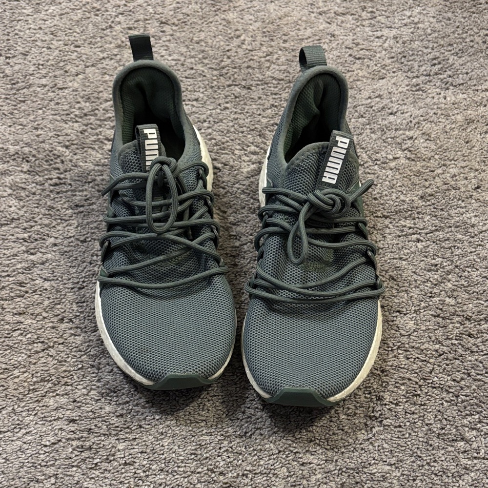 Puma Women's Dark Green Knit Sneakers